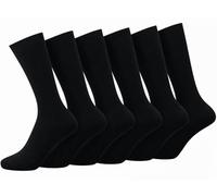 COSHAL® Lot de 3 paires de chaussettes d'école pour garçons et filles en coton majoritaire respirant pour l'école décontractées unisexes, Noir - 6 paires, 11-14 Years