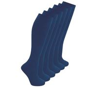 COSHAL Lot de 6 paires de chaussettes montantes pour filles, mélange de coton, chaussettes d'uniforme scolaire, pour uniforme scolaire, tenue de fête, lot de 6 paires de chaussettes longues unies