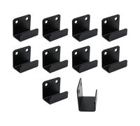 Coshar Lot de 10 supports de fixation murale robustes en acier inoxydable, crochets en J pour fixation de carreaux de céramique de cadres photo, de miroirs, largeur intérieure 21 mm, noir