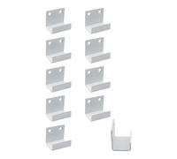 Coshar Lot de 10 supports muraux en acier inoxydable pour fixation murale et présentation de carreaux en céramique, d'affiches, crochets plats en J, largeur intérieure 25 mm, blanc