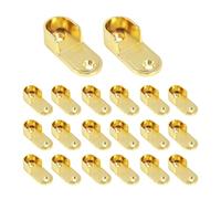 Coshar Lot de 20 supports ovales pour tringle de placard en alliage de zinc Diamètre intérieur 16 mm Doré