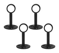 Coshar Lot de 4 tubes de support pour penderie en acier inoxydable Noir 19mm/0.75"