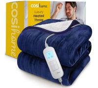 Cosi Home Couverture Chauffante 1 Personne 180x130cm, Sherpa, Bleu Marine | Plaid Chauffant Électrique Polaire & Sherpa 2-en-1, 10 Niveaux de Chaleur, Minuterie 10h, Arrêt Automatique, Lavable