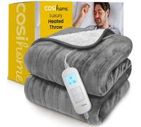Cosi Home Couverture Chauffante Electrique 2-en-1 - Plaid Chauffant Extra-Large 180x130cm avec Télécommande Numérique, Lavable en Machine, Minuterie et 10 Réglages de Chaleur, Polaire et Sherpa