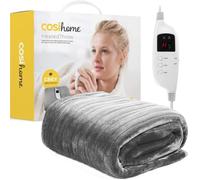 Cosi Home Couverture Chauffante Electrique extra-large, Lavable en machine, Télécommande, Minuterie et 9 réglages de chaleur - Gris