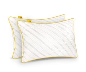 Cosi Home Lot de 2 Oreillers à mémoire de Forme 71x45 cm - Coussin Respirant Blanc avec Housse en Bambou, Hauteur Réglable, Lavable en Machine, pour Dormir sur Le Dos, Le côté ou Le Ventre