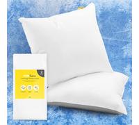 Cosi Home Lot de 2 Taies d'oreiller Rafraîchissantes, 80x80cm, Q-Max 0.45, Double Face Refroidissante et Respirante utilisable Toute l'année, Fermeture éclair cachée, Lavable en Machine - Blanc