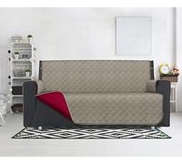 CosìCasa Housse de Fauteuil Relax inclinable Anti-Taches et imperméable | Housse de Fauteuil 1 Place pour siège de 53 cm | Motif Bicolore réversible Rouge/Taupe