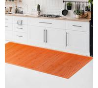 CosìCasa Tapis Cuisine Bambou - 50X180 cm Antidérapant et Résistant à l'eau - Tapis de Bain Bambou en Bois Naturel Durable - Tapis Bambou Salle de Bain Effet Couleur Unie Facile à Nettoyer - Orange