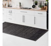 CosìCasa Tapis Cuisine en Bambou - 50x75 cm Antidérapant et Résistant à l'eau - Naturel Durable - Salle de Bain Effet Couleur Unie Facile à Nettoyer - Gris