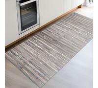 CosìCasa Tapis de cuisine en bois respectueux de l'environnement, polyvalent, antidérapant, lavable, parfait comme tapis de bain, tapis de cuisine ou tapis d'extérieur [50 x 120 cm, gris - taupe