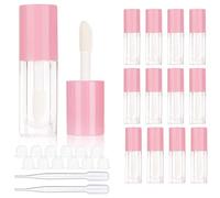 COSIDEA Lot de 14 tubes vides de 6 ml pour gloss à lèvres - Ronds - Rose