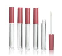 COSIDEA Lot de 5 tubes ronds vides de 1,5 ml pour gloss à lèvres avec baguette - Mini tubes de gloss à lèvres de petite taille pour recharge d'huile à lèvres