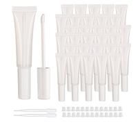 COSIDEA Lot de 50 tubes vides blancs de 15 ml pour gloss à lèvres avec baguette 14,2 g