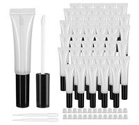 COSIDEA Lot de 50 tubes vides noirs de 15 ml pour gloss à lèvres avec baguette 14,2 g