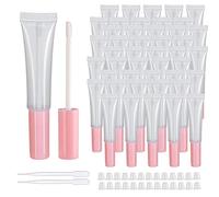 COSIDEA Lot de 50 tubes vides roses de 15 ml pour gloss à lèvres avec baguette 14,2 g