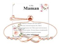 Cosie Lily Cadeau Fete Des Meres Bracelet Femme, Femme Argent 925 Infini Bracelet Réglable, Cadeaux pour les Maman Èpouse, pour les Anniversaires pour Noël