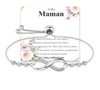 Cosie Lily Cadeau Fete Des Meres Bracelet Femme, Femme Argent 925 Infini Bracelet Réglable, Cadeaux pour les Maman Èpouse, pour les Anniversaires pour Noël