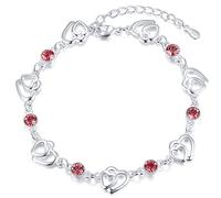 Cosie Lily Cadeau Fete Des Meres Femme, Femme Argent 925 Coeur Bracelet Réglable, Bracelet or Rose, Cadeaux Bijoux pour les Maman Èpouse Petites Amies, pour les Anniversaires pour Noël Valentin