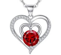 Cosie Lily Femme Collier en Argent 925 Pendentif Coeur Bijoux pour Femmes Petite Amie Maman Anniversaire Fête des Mères Noël Saint-Valentin Cadeaux Elle