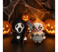 Cosiesnest Lot de 2 blocs de construction gothiques pour Halloween | Lot de 500 micro blocs de construction de la série de poupées d'horreur - Modèle créatif d'Halloween pour les fans de films
