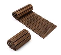 COSIEST Allée de jardin en bois de 3,7 m, chemin droit déroulant antidérapant pour décoration extérieure, chemin de sol résistant aux intempéries, chemin de promenade instantané pliable pour patio