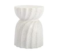 COSIEST Table d'appoint d'extérieur en béton contemporain et léger, table d'appoint pour patio, table d'appoint d'extérieur pour salon, jardin, sablier, blanc graphite