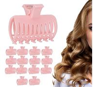 Cosiki 15 Pièces Pince à Bigoudi en Plastique Rose Outil de Rouleau à Cheveux pour Maintenir les Cheveux en Place, Parfait pour un Usage Domestique en Salon de Coiffure, 2,56 "x 1,97" pour la Vie