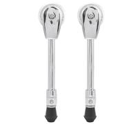 Cosiki 2 Pièces Support D'éperons de Grosse Caisse Solide Support de Facile à Régler pour les Jambes du Kit de Batterie Matériaux de Haute qualité pour les Joueurs de Batterie Argent + Noir pour les