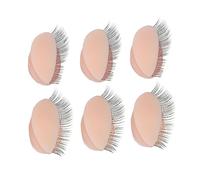 Cosiki 3 Paires de Faux Cils Vifs pour la Pratique des Cils de Tête de Mannequin, Paupières en Silicone pour Novices, Silicone et Fibres Chimiques (PINK)