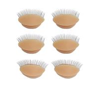 Cosiki 3 Paires de Faux Cils Vifs pour la Pratique des Cils de Tête de Mannequin, Paupières en Silicone pour Novices, Silicone et Fibres Chimiques (couleur de peau)