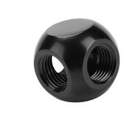 Cosiki Adaptateur en Laiton de Raccord de Refroidissement par Eau 2 Couleurs, Connecteur à 3 Voies pour Systèmes PC, Conception Filetée G1/4, Aspect Durable et Exquis (BLACK)