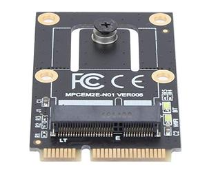 Cosiki Adaptateur WiFi Mini PCI E vers M.2, Module WiFi de Carte WLAN, Convertisseur Réseau sans Fil, Adaptateur d'interface à 4 Antennes sans Pilote Nécessaire pour AX200 9260 8265 8260