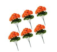 Cosiki Artificial Geranium Flowers, UV-Resistant Silk Design (Orange)