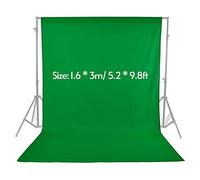 Cosiki Backdrop Stand, Toile de Fond 1.6 * / 5.2 * 9,8ft Studio de Photographie de Tissu Non tissé Vidéo (Green #GR)