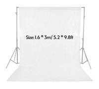 Cosiki Backdrop Stand, Toile de Fond 1.6 * / 5.2 * 9,8ft Studio de Photographie de Tissu Non tissé Vidéo (White)