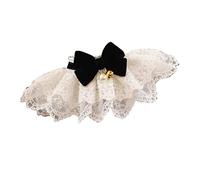 Cosiki Bavoir en Dentelle avec Nœud pour Animal Domestique, écharpe Douce et Confortable pour Chien, Chat, Décoration pour Un Usage Quotidien, Photos, Fêtes, Mariages, Design Mignon, Blanc S (S)