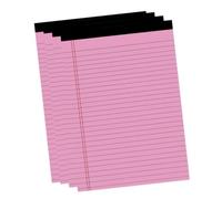 Cosiki Bloc-notes ligné Large Format A5 avec Double Marge Rouge pour une Organisation Propre, Parfait pour les étudiants et les Professionnels, Lot de 4 (4 pièces 12,7 x 20,3 cm, 50 pages.)