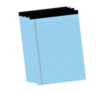 Cosiki Bloc-notes ligné Large Format A5 avec Double Marge Rouge pour une Organisation Propre, Parfait pour les étudiants et les Professionnels, Lot de 4 (4 pièces 12,7 x 20,3 cm, 50 pages.)