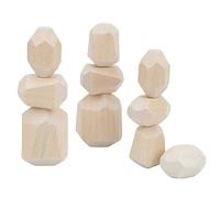 Cosiki Blocs d'empilement, Blocs en Bois en Bas âge pour Tout-Petit des Jouets Empilables de Jeu Empilables Jouets en Bois (Combinaison Cinq)