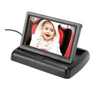 Cosiki Caméra de Voiture pour bébé, écran Pliable HD de 4,3 Pouces, Objectif Grand Angle de 140 Degrés, Caméra de sécurité Arrière avec Adaptateur Plug and Play pour la Plupart des Véhicules