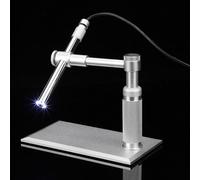 Cosiki Caméra Loupe de Microscope Numérique USB, Hauteur Réglable, Zoom Professionnel 1-500x pour L'identification Antique, L'observation des Insectes, Alliage D'aluminium Inoxydable