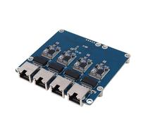 Cosiki Carte ETH PCIe vers 4 Canaux 2,5 G, Adaptateur Ethernet 2,5 G Plug and Play avec Chipset RTL8156 pour Appareil Rasp Pi, Options de Montage en Haut et en Bas