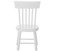 Cosiki Chaise de Salle à Manger Miniature en Bois pour Maison de Poupée 1:12, Décoration écologique en Bois Blanc, 3,3x1,8x1,6 Pouces (White)