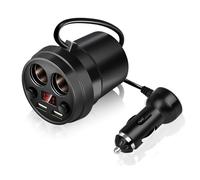 Cosiki Chargeur de Voiture Double USB avec Double Trous pour Allume-Cigare pour Téléphone, Tablette, PC, Surveillance de Tension en Temps Réel, Large Tension Universelle pour la Plupart des Modèles,