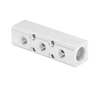 Cosiki Collecteur Pneumatique en Aluminium, Connecteur de Bloc de Distribution d'Air, Collecteur de Sortie G1/2 d'entrée G1/4 avec compatibilité des Compresseurs et des Pompes à Air, Idéal pour