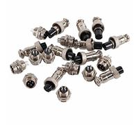 Cosiki Connecteur à Prise Métallique Aviation GX12, 4 Broches, 12mm, Durée de Vie Durable pour Inclinomètre, Systèmes D'acquisition de Données, Automobile, 10 Jeux