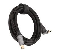 Cosiki Cordon USB C Flexible à 90 Degrés, Câble de Type C pour écran de Projection 4K 60Hz, pour Plate-forme à Vapeur, Ligne de Tressage en Alliage D'aluminium et en Nylon (200 cm)