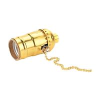 Cosiki Douille de Lumière Vintage E27 en Aluminium avec Chaîne de Traction pour Lampe de Table de Bureau, Support Durable pour Cuisine, Chambre à Coucher, Salon, Aluminium de qualité Supérieure (GOLD)