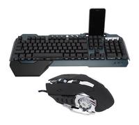 Cosiki Ensemble Clavier et Souris USB Mécanique Filaire, Clavier Anti-Image Fantôme 26 Touches, Ensemble de Jeu avec Touches d'injection Bicolores, Conception Avant, pour Ordinateur PC